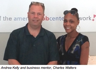 Andrea Kelly (A Space For Me) with business mentor, Charles Walters