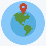 World Icon with Location Pin - What the Millennial Workforce Wants