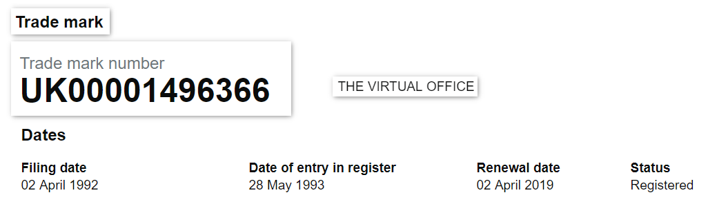 virtual office trademark