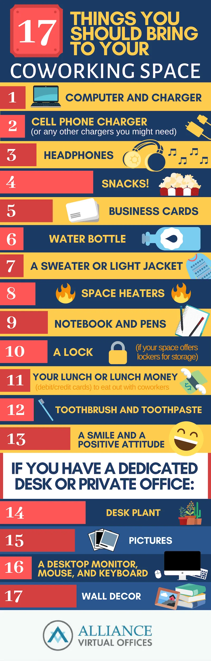 INFOGRAPHIC - 17 Things You Should Bring To Your Coworking Space