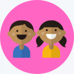 Icon with Little Boy and Little Girl for How to Work From Home Blog