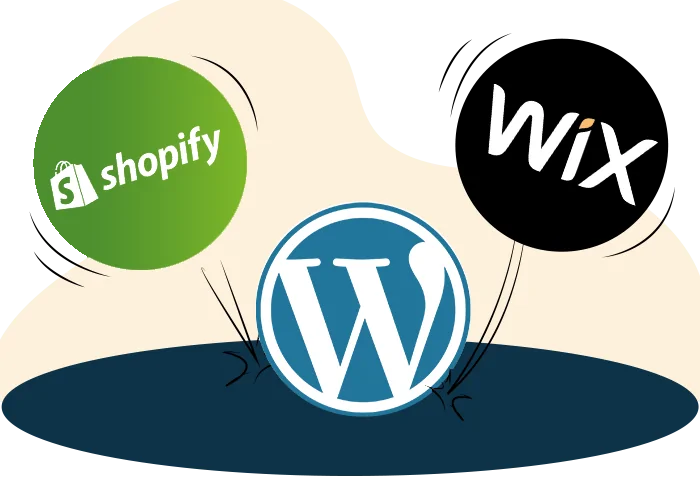 Shopify vs Wix vs WordPress  section