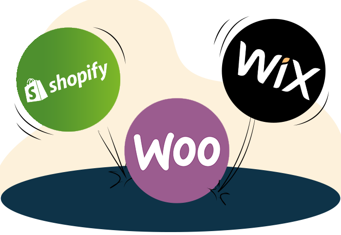 Shopify vs Wix vs WooCommerce section