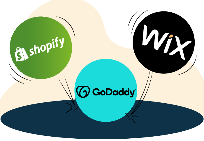 Shopify vs Wix vs GoDaddy section