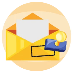 All of the mail received is picked up, signed for, and stored securely. icon All of the mail received is picked up, signed for, and stored securely. icon