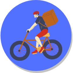 There are many different 
types of courier businesses to choose - bicycle courier - icon