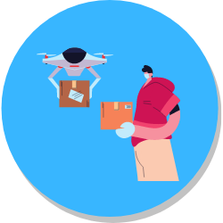 There are many different 
types of courier businesses to choose - dron delivery - icon