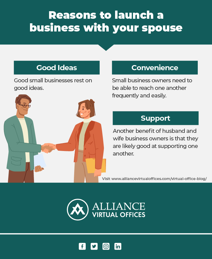 There are a few reasons you might choose to launch a business with your spouse. Are Husband-Wife Business Partnerships a Good Idea?