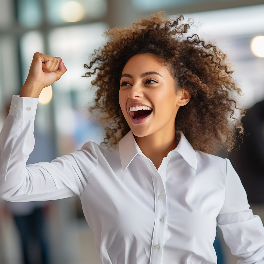 business-woman-excited-about-saving-100USD-on-a-virtual-office-and-business-address-from-Alliance-Virtual-Offices