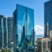 Glass high-rise office towers in the Brickell financial district of Miami, Florida
