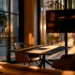 Meeting Room Rental for Interviews- A 2026 Guide | Alliance Virtual Offices Professional meeting room with conference table, modern chairs, large presentation screen, and floor-to-ceiling windows at golden hour, ideal for interview room rental