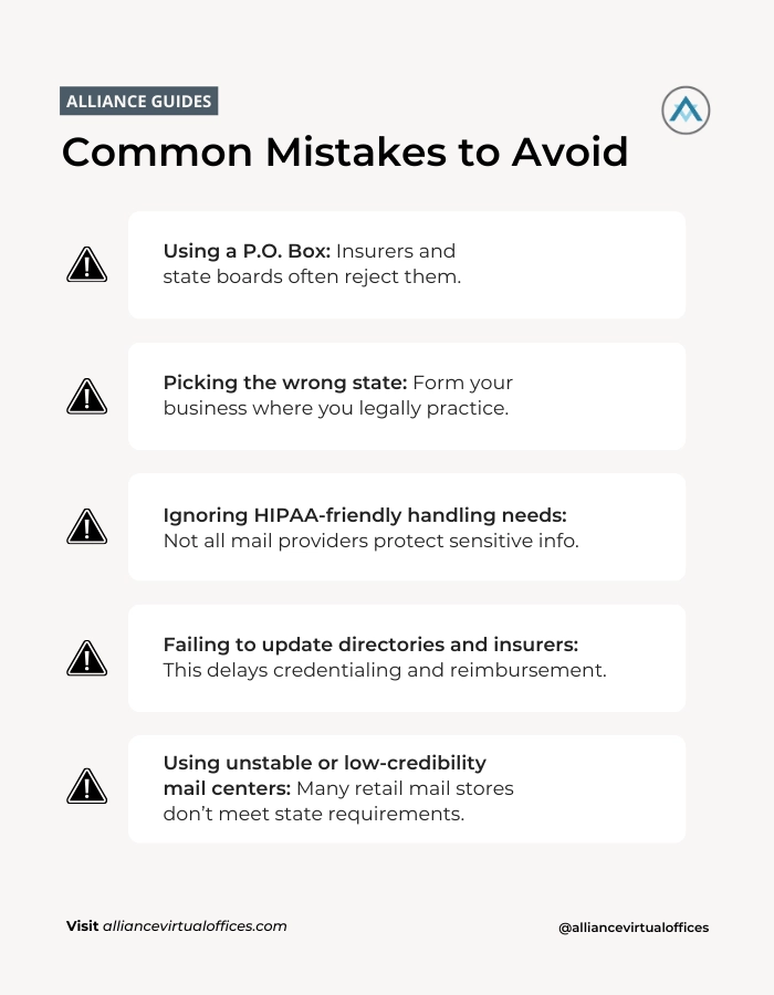 Infographic 03 - How to Register Your Therapy Business Using a Virtual Addres | Alliance Virtual Offices