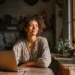 Build Your Professional Wellness Business Online- Life Coaches Guide to a Legit Presence Without a Physical Office | Alliance Virtual Offices Life coach working remotely from home on laptop in warm natural light setting