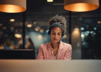 Live receptionist answering calls for a real estate agent