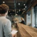 Man checking in at a modern virtual office reception desk