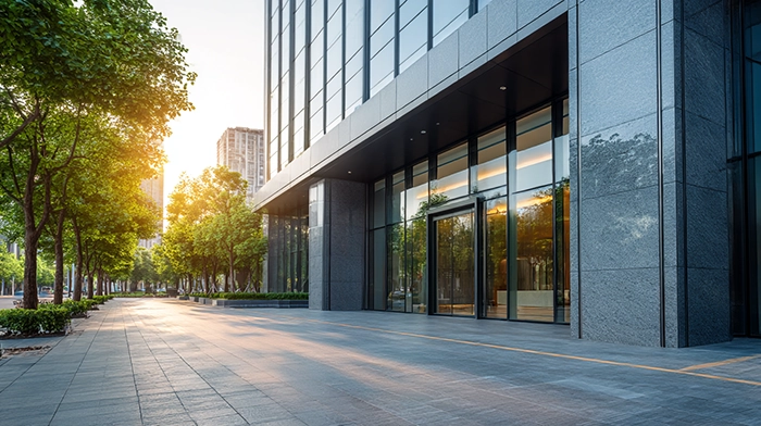 Virtual Office for Small Business- Plans Pricing Features | Alliance Virtual Offices Professional office building entrance representing a business address for virtual office plans