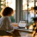 How a Virtual Mailbox Works- Mail Forwarding Scanning and Managing Your Business Mail Online | Alliance Virtual Offices Woman managing business mail on a laptop at a sunlit home office desk