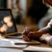 LLC for Independent Contractor- Do You Need One and How to Decide | Alliance Virtual Offices Independent contractor writing notes beside a laptop and paperwork at a desk