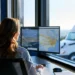 How to Become a Freight Broker in 2026- Licensing Bond and Startup Guide | Alliance Virtual Offices Freight broker reviewing route maps on four monitors, with a semi truck parked outside the window