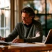 What to Do After Forming an LLC- Your 10-Step Post-Formation Checklist | Alliance Virtual Offices Man writing on paperwork beside a laptop at a home office desk by a sunlit window