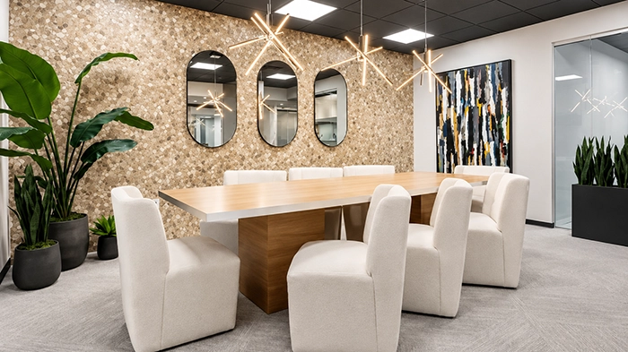 Meeting Room Rental in Dallas- Where to Book What It Costs 2026 | Alliance Virtual Offices Private meeting room for eight people with conference table and natural light